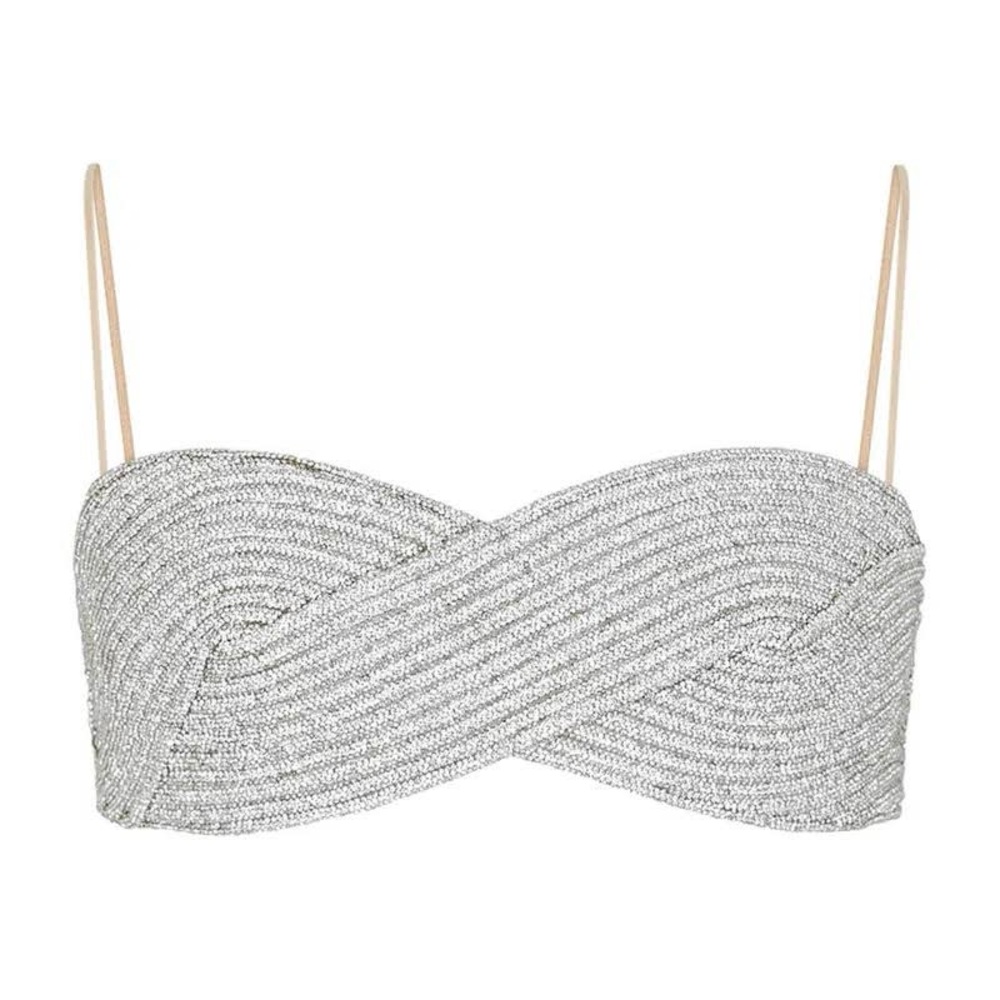 NWT Nue Crystal Eternity Bra Silver XS